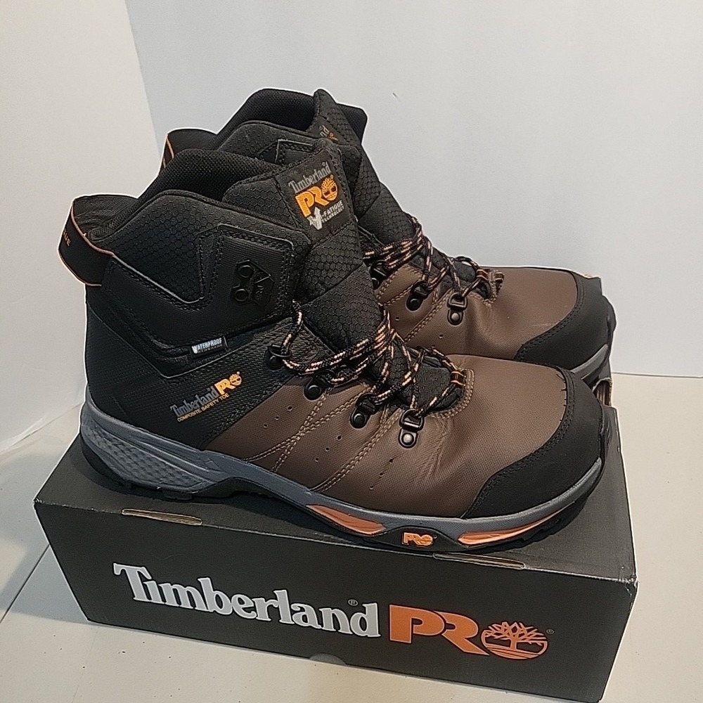 Timberlan Pro Switchback Mens Size 11.5 Brown Outdoor Composite Toe Safety Boots - Picture 3 of 12